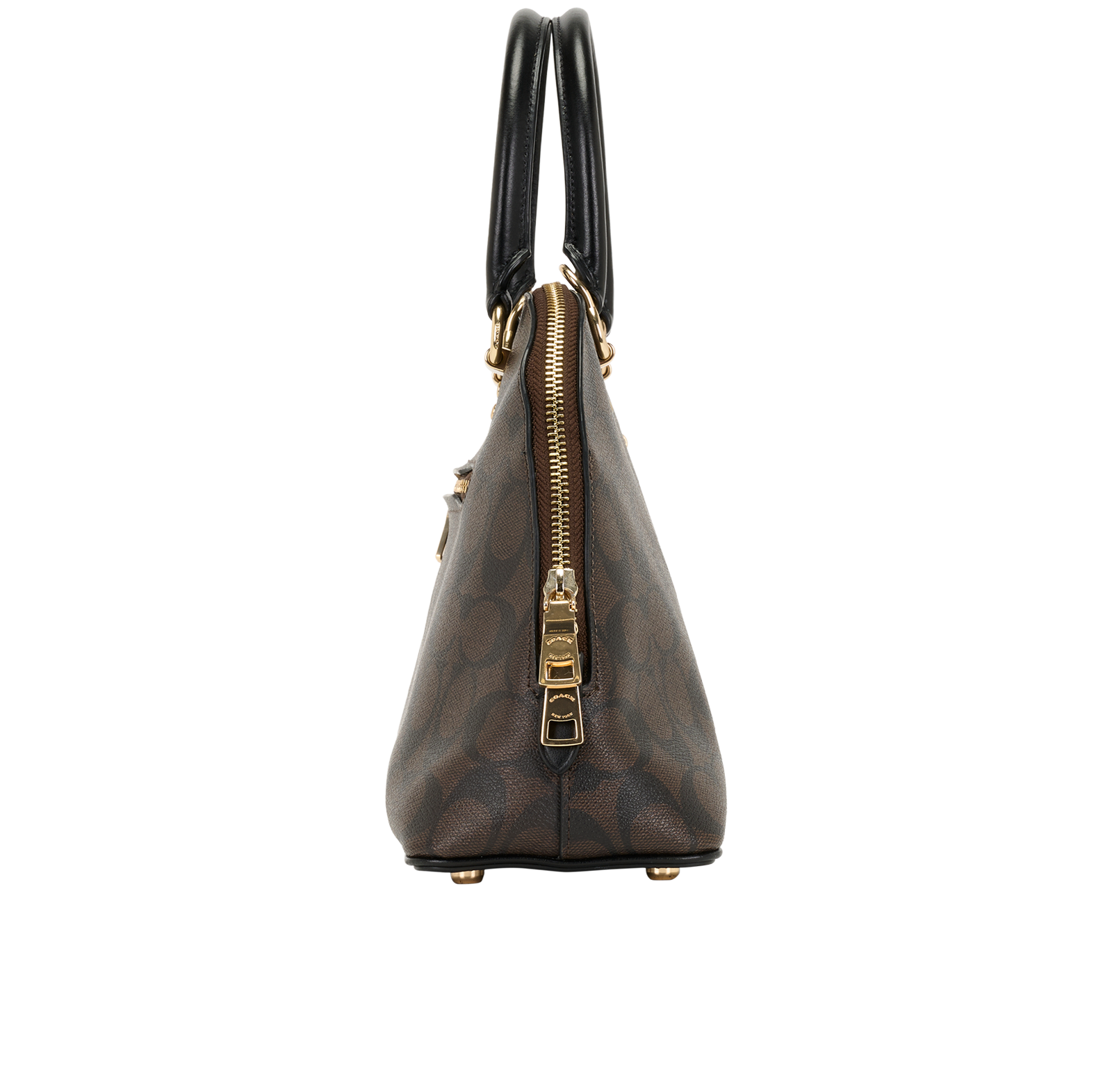 Katy Satchel, &pound;190, Handbags, Brown, Canvas, Side view